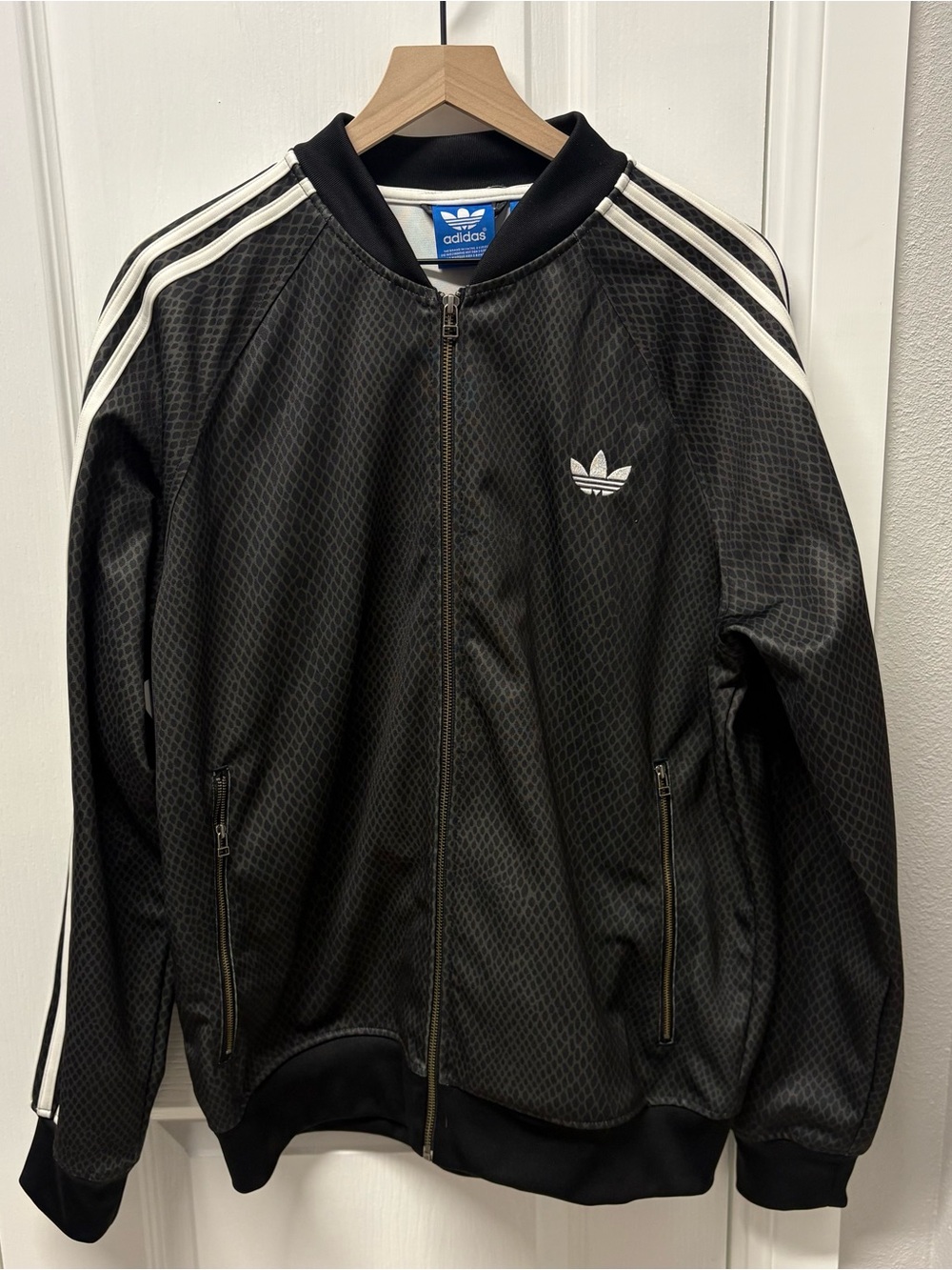 Adidas Originals STR SST Superstar Black Snakeskin Full Zip Track Top, Men’s XL